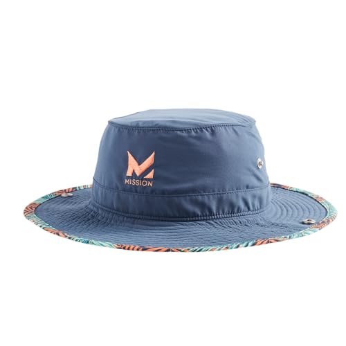 MISSION Cooling Bucket Hat - Unisex Wide-Brim Sun Hat with Wet-to-Cool Technology - Sea Palm