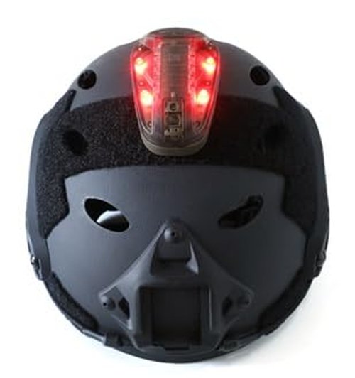 T.D.Well Tactical Helmet Light HEL-STAR6 GEN3 Identification Light Visible LED/IR/Strobe IR Function Waterproof Military Hunting for Outdoor Sports (Tan/Body, Red/Light)