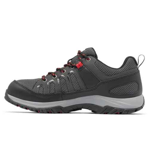 Columbia Men's Granite Trail Waterproof, Shark/Mountain Red, 9