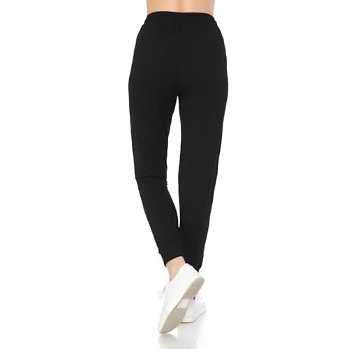 Leggings Depot Women's Jogger Track Cuff Sweatpants with Pockets for Yoga, Workout
