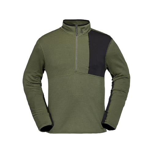 Volcom mens Gridlock 1/4 Zip Mock Neck Snowboard Base Layer Fleece Sweatshirt