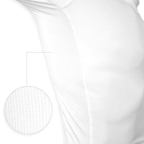 Battle Sports PRO Compression Sleeveless Mock Neck Top Medium White Adults