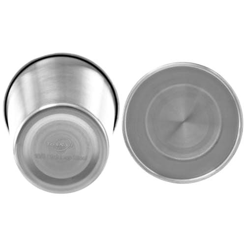 Stainless Steel Drinking Cups 8 oz Pack of 8 - Silver, Unbreakable & Reusable