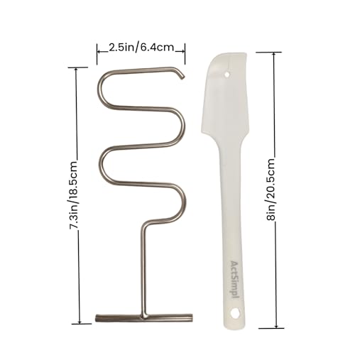 Peanut Butter Stirrer Kit with Silicone Scraper and Handle - Nut & Jam Spreading Tool