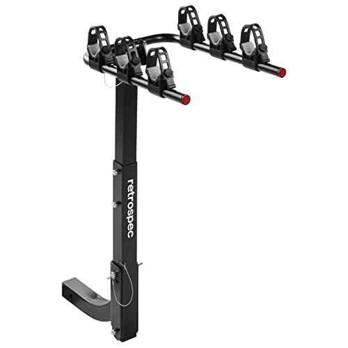 Retrospec Lenox 2-5 - Bike Hitch Rack for Cars, Trucks, SUVs with 2¡± Hitch | Foldable Steel Frame with Anti-Rattle Adapter, Tie Down Cradles and Straps - Fits Most Frames