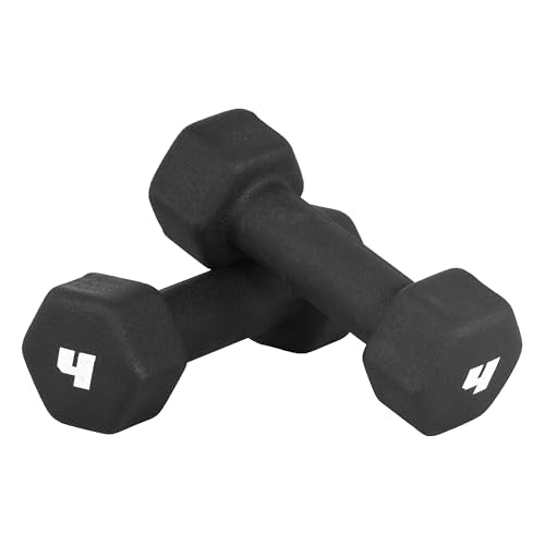 CAP 4 lb Pair Neoprene Dumbbells - Non-Slip Hex Design
