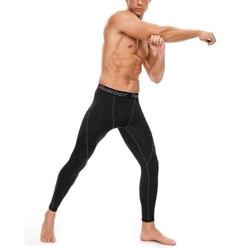 Roadbox 1, 2 or 3 Pack Men's Compression Pants Athletic Base Layer Cycling Tights Leggings for Running Yoga Basketball