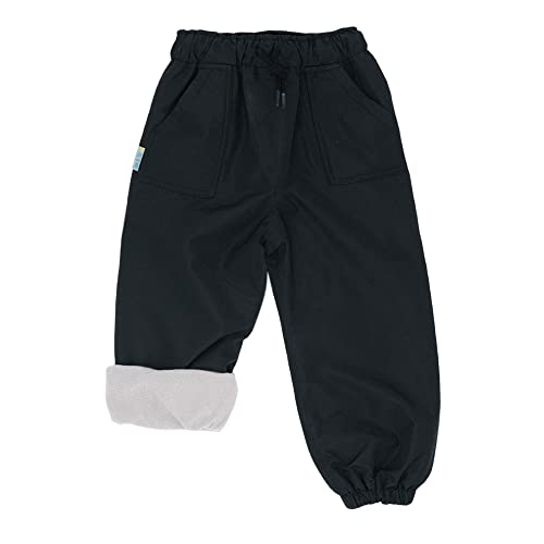 JAN & JUL Cozy-Dry Rain & Snow Pants for Toddlers 3T Fleece-Lined Black