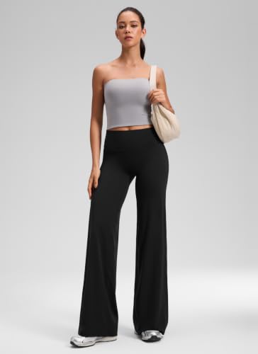 CRZ YOGA Softretch Wide Leg Pants - 28/30/32 Inches, Black, Height 5'5"-5'8"