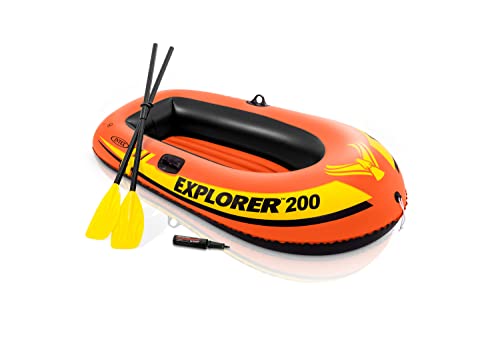 2 Person Inflatable Boat Set with Dual Air Chambers and Oars - Explorer Series