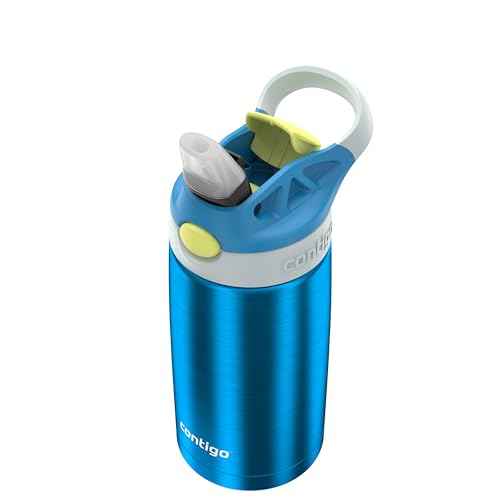Contigo Autospout Water Bottle with Straw 13 oz Blue Poppy/Glacier