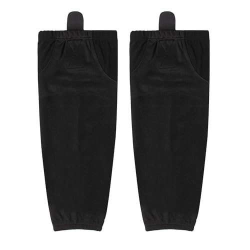 Black Large High-Density Mesh Ice Hockey Socks - Breathable Practice Gear