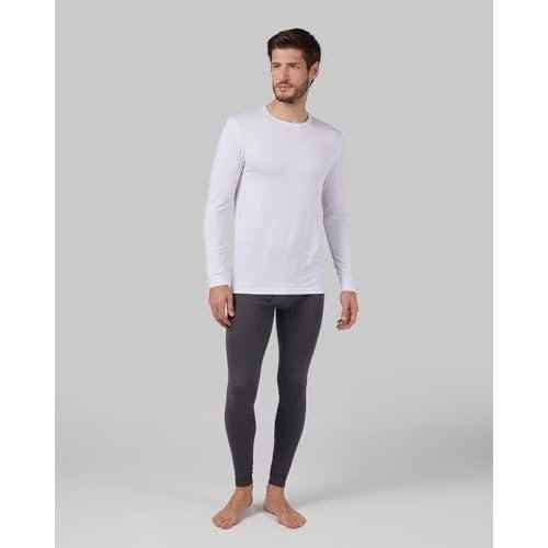 32 Degrees Heat Men's Lightweight Crew Baselayer Top | Form Fitting | Long Sleeve| 4-Way Stretch | Thermal