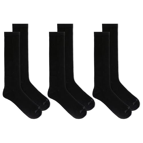 Men's Athletic Compression Socks Black 3 Pairs - Over Calf, Fatigue Relief - Variation of 7-12