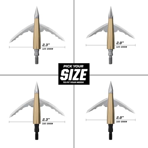Bowmar Archery Beast Broadheads 100 Grain 2.3 Inch Cut - Fastest Deploying