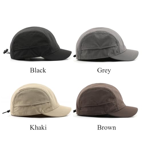 Quick-Dry Lightweight Polyester Baseball Cap with Adjustable Drawstring - Brown - One Size