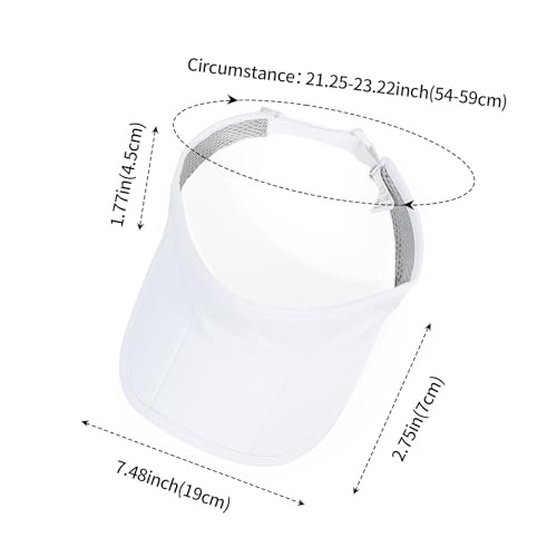 Sun Visors for Women and Men Adjustable Folding Cap - White
