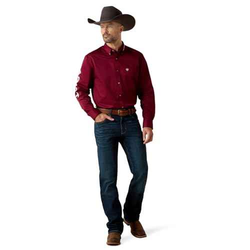 Ariat Men¡¯s TEK Polo Shirt Burgundy/White