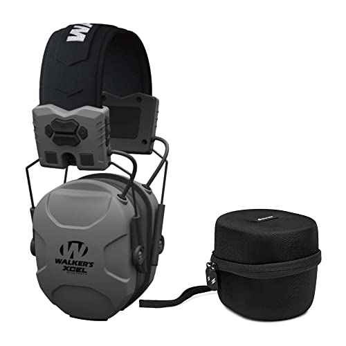 Walkers XCEL 500BT Digital Electronic Muff with Voice Clarity and Bluetooth with Shooting Hearing Protection Case Bundle (2 Items)