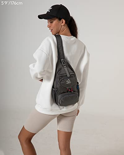 Waterfly Grey Packable Crossbody Sling Backpack for Hiking Travel