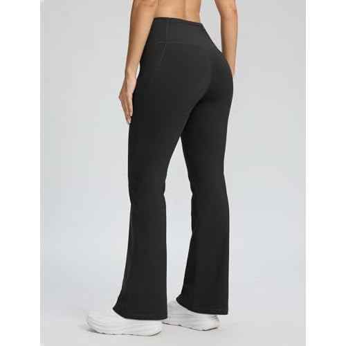 Seamaid Women's Fleece Lined Pants 30" Winter Thermal Flare Leggings Warm Insulated Bootcut Pants Pockets Water Resistant