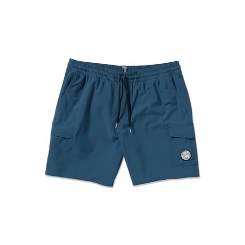 Volcom Men's Truly Liberators 17" Boardshort Swim Trunks, Deep Blue, Large