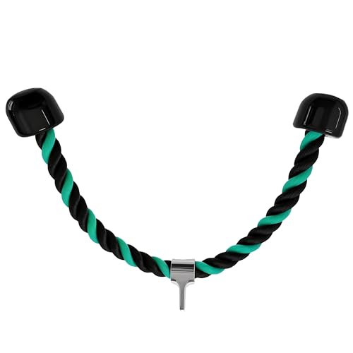 Nylon Tricep Rope for Cable Machine Workout Accessory - Green & Black
