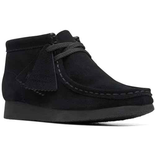 Clarks - Kids Wallabee O Boot, Color Black Suede, Size: 7 W US Big Kid