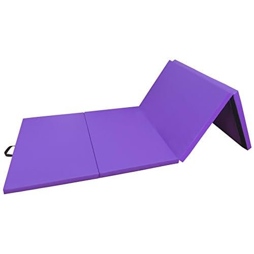 All Purpose 4'x8'x2" Extra Thick High Density Anti Tear Gymnastics Gym Folding Exercise Aerobics Mats, Multiple Colors Available