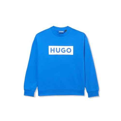 HUGO Men's Logo Stripe Cotton Crew Neck Sweatshirt