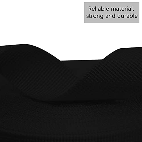 Heavy Nylon Webbing Strap 1 1/4 Inch Black 10 Yards for DIY Outdoor Gear