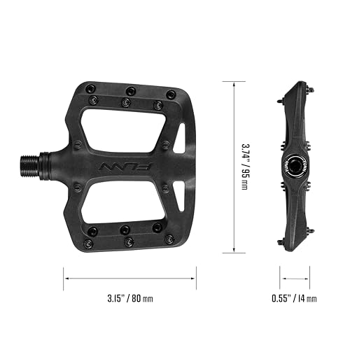 Funn Taipan S Plastic MTB Flat Pedals with CrMo Axle - Green