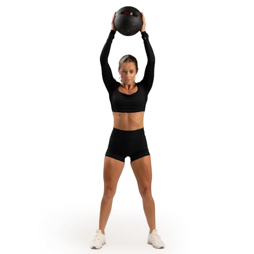Sunny Health & Fitness Ultra-Durable Slam Ball, Sand Filled No-Bounce Core, Non-Slip Grip ? Available in 10?50 lbs
