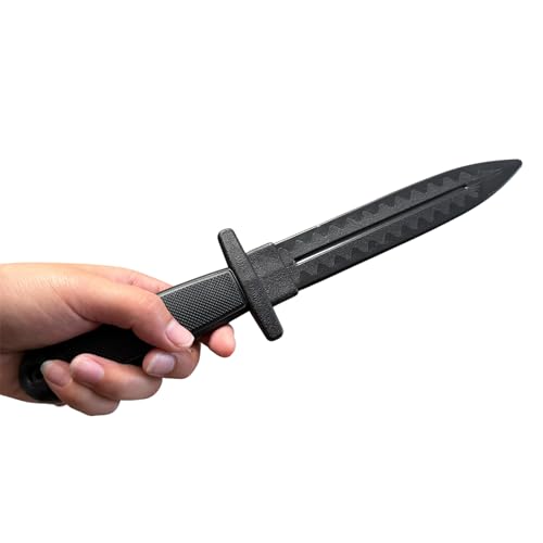 12-Inch Black Polypropylene Training Tactical Knife for Martial Arts