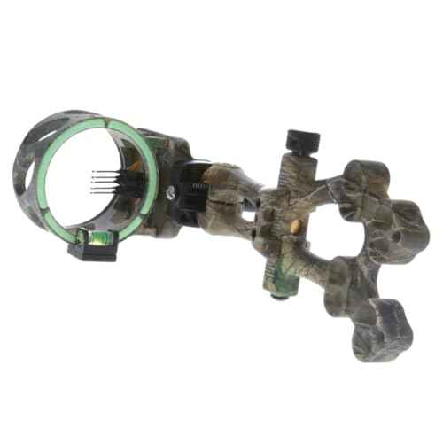 TRUGLO VEROS 5-Pin Durable Ultra-Bright Lightweight Micro-Adjustable Archery Hunting Bow Sight with Decreasing Diameter Pins Design & Large Circular Field of View - for Right & Left-Handed Shooters