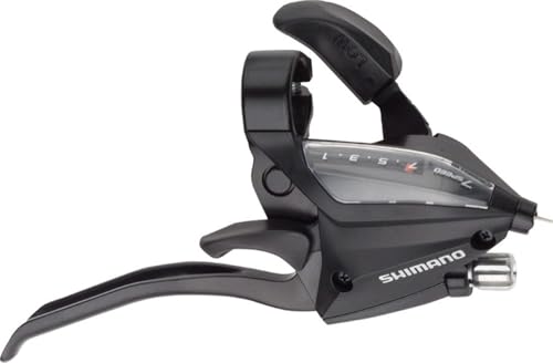Shimano 7-Speed Bike Brake and Shift Lever - Model 586259, Black