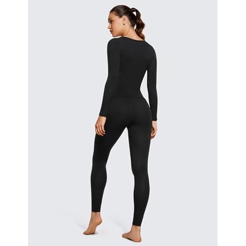 CRZ YOGA Soft Thermal Underwear Sets for Women Lightweight Long Johns Base Layer Pajamas Warm Top Bottom