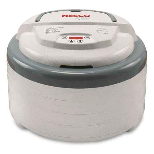 Nesco FD-79 Snackmaster Pro Digital Food Dehydrator for Snacks, Fruit, Beef Jerky, Meat, Vegetables & Herbs, Gray, 4 Trays, 1 Count (Pack of 1),Grey