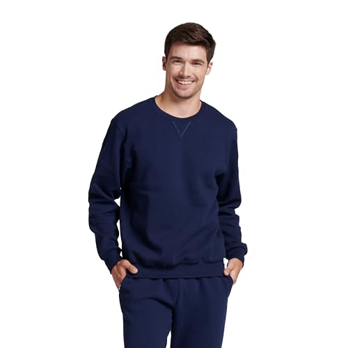XX-Large Men's Dri-Power Fleece Sweatshirt - Navy, Moisture-Wicking, Cotton Blend