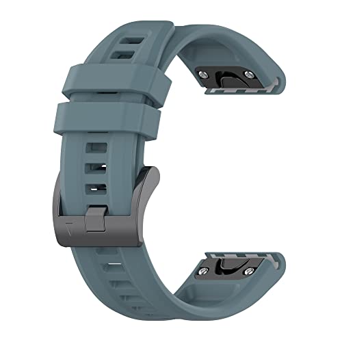 REYDA Silicone Watch Band for Garmin Fenix 9/8/7/6 Series - Rock Blue, 22mm Quick Fit Sport Strap