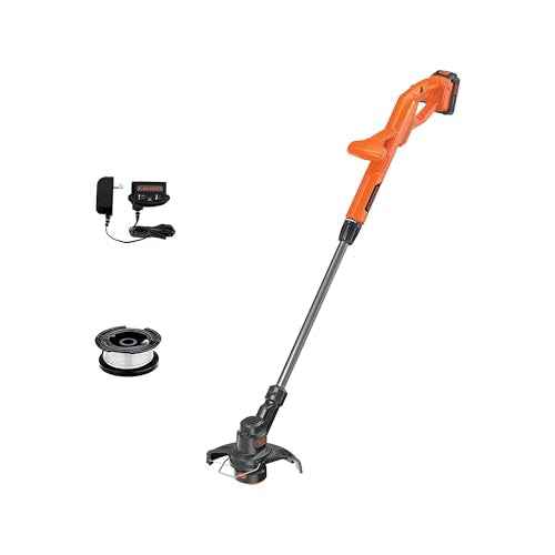 BLACK+DECKER 20V MAX String Trimmer Edger Cordless, 10-Inch Electric Weed Wacker with Automatic Feed Spool Kit (LST201)