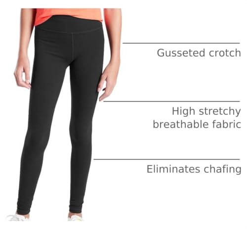 Kids High Rise Tights - Girls Activewear Leggings 11-12 Years Black