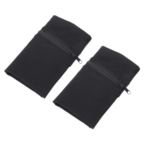 Wrist Wallet Pouch for Sports and Outdoor Activities - 2 Pack, Black