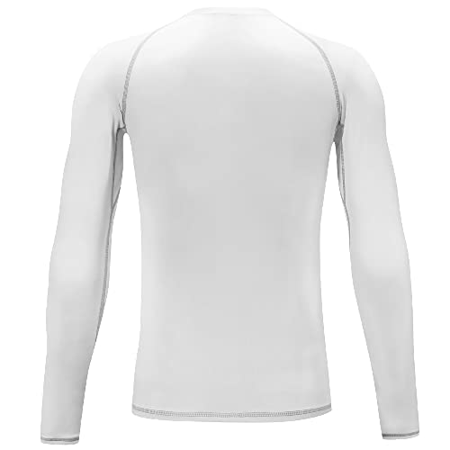 Boys Compression Shirt Long Sleeve Football Undershirt - Large Black White