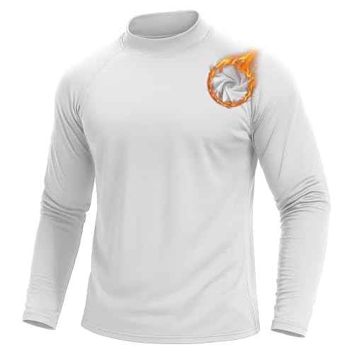 TACVASEN Mens Thermal Fleece Shirt Mock Turtle Neck Base Layer Long Sleeve Athletic Warm Undershirt Winter Running Tops