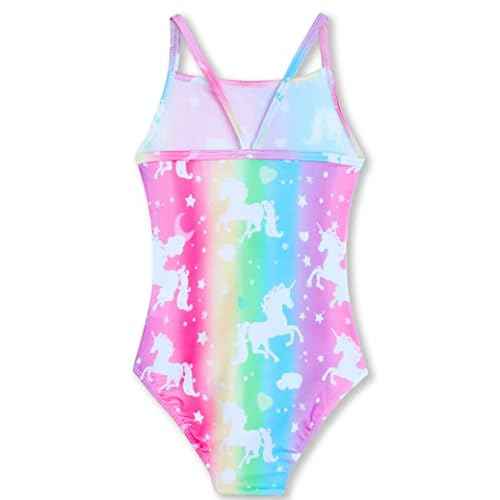 Girls Swimsuits One-Piece Bathing Suits Multicolor Kids Sport Summer Beach Swimwear for 2-10 Years Old