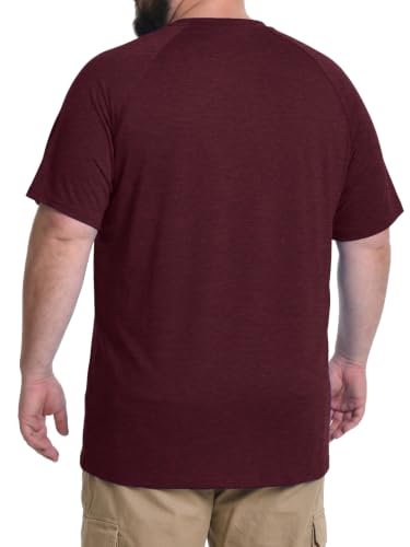 Feiersi Men's Big & Tall Lightweight Stretch Crewneck T-Shirts 2 Pack - XL to 5XL, 5X Tall / 01 Wine Red & Navy Blue