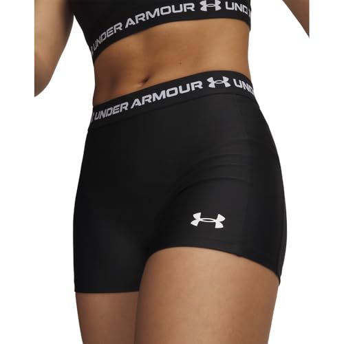 Under Armour Women's HeatGear Armour Shorty Shorts Small - Ultimate Black & White
