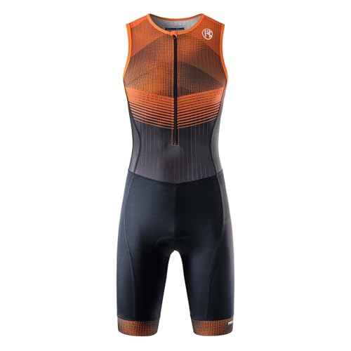 MY KILOMETRE Triathlon Suits Mens One-Piece Sleeveless Padded Quick-Dry Swim Bike Run with Pockets