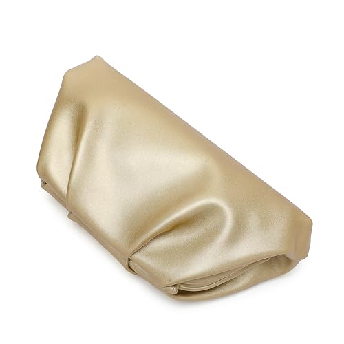 YUWITA Gold Soft PU Leather Clutch Purse for Women Evening Bag - Elegant & Luxurious